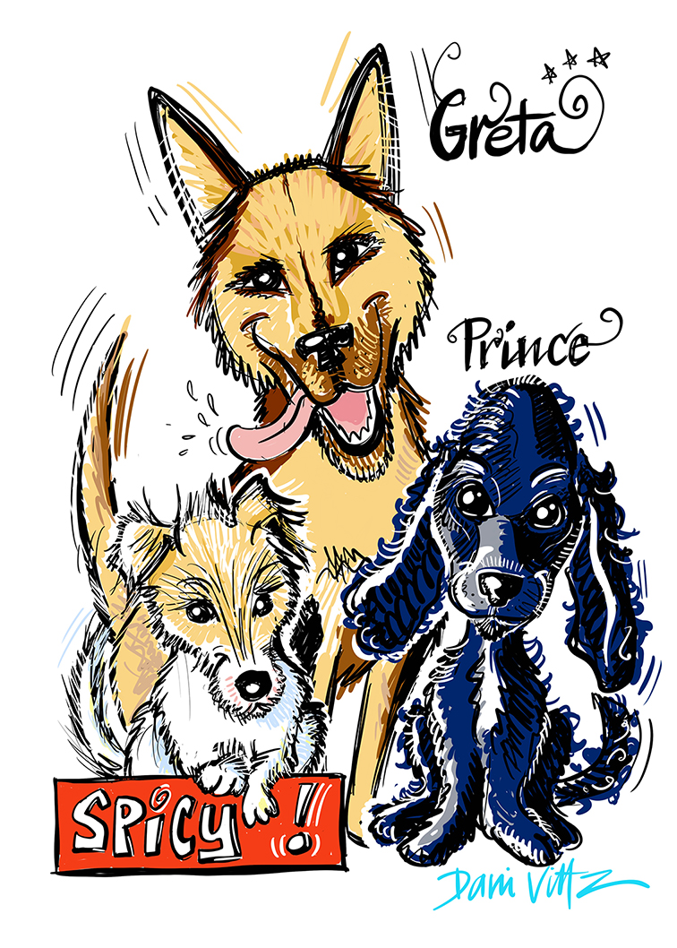 Furry Friends Caricature portrait